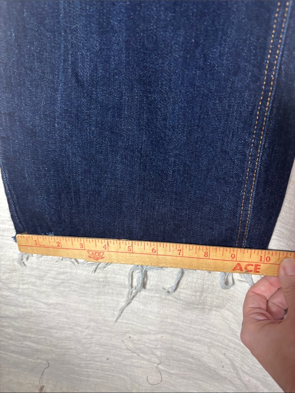 OAT New York High Rise Wide Leg Crop Jeans Patch Pocket Raw Hem Dark Wash 8/29 - Picture 8 of 10